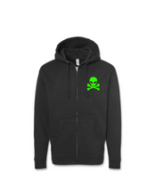 Load image into Gallery viewer, ALIEN SKULL BLACK ZIP UP
