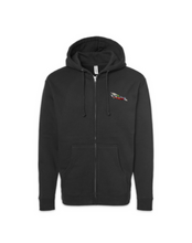 Load image into Gallery viewer, EMBROIDERED FLYING SAUCER
 BLACK ZIP UP
