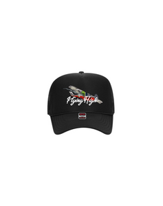 FLYING SAUCER BLACK TRUCKER HAT