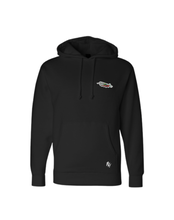 Load image into Gallery viewer, EMBROIDERED FLYING SAUCER BLACK HOODIE
